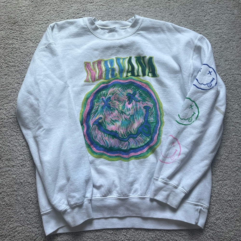 NIRVANA Multicolor Graphic Crewneck Sweater